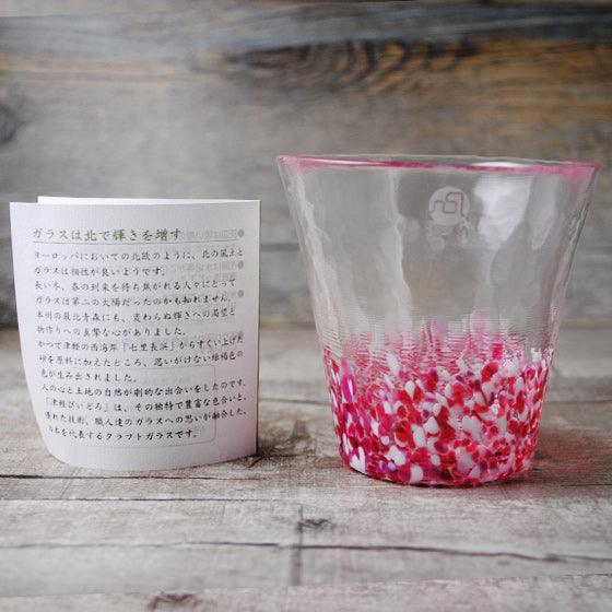 【日本手工杯】(櫻花粉)日本進口津軽手工杯 津軽びいどろ タンブラ - MSA玻璃雕刻