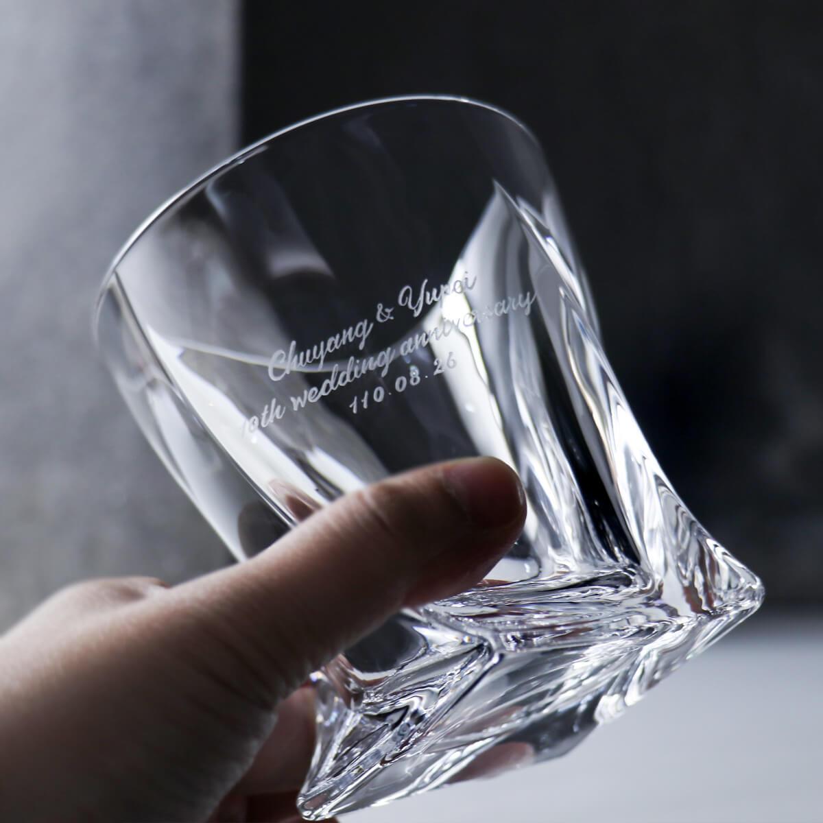 340cc【Bohemia水晶】捷克進口波西米亞Quadro威士忌杯 商務送禮老闆杯 - MSA玻璃雕刻
