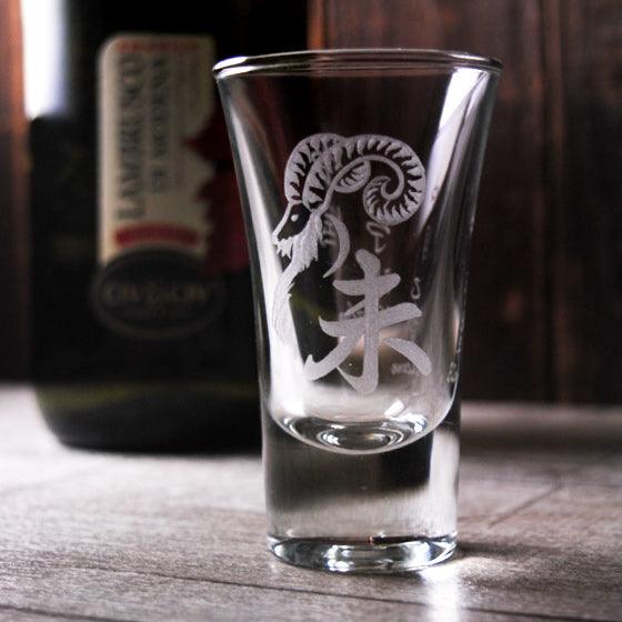57cc【生肖客製】羊年紀念版 Cheers one shot 未羊烈酒杯 生肖SHOT杯 屬羊 - MSA玻璃雕刻