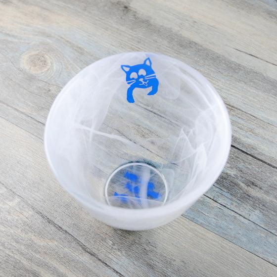 (絕版限量品)300cc【貓抓魚手工杯】溫暖質感貓抓玻璃杯 - MSA玻璃雕刻