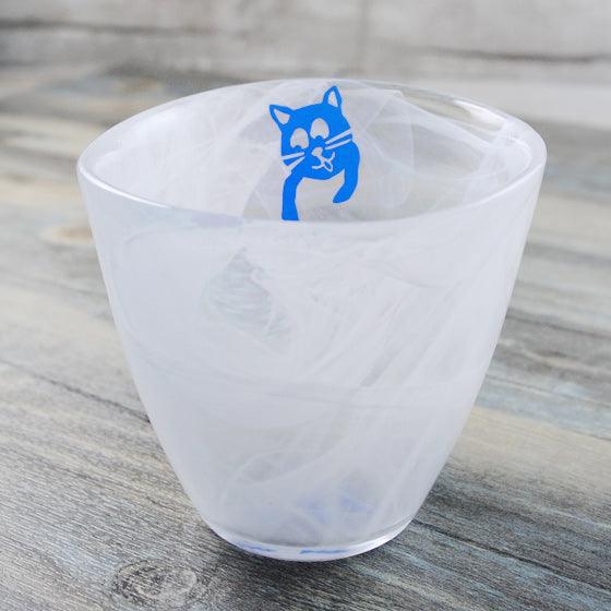 (絕版限量品)300cc【貓抓魚手工杯】溫暖質感貓抓玻璃杯 - MSA玻璃雕刻
