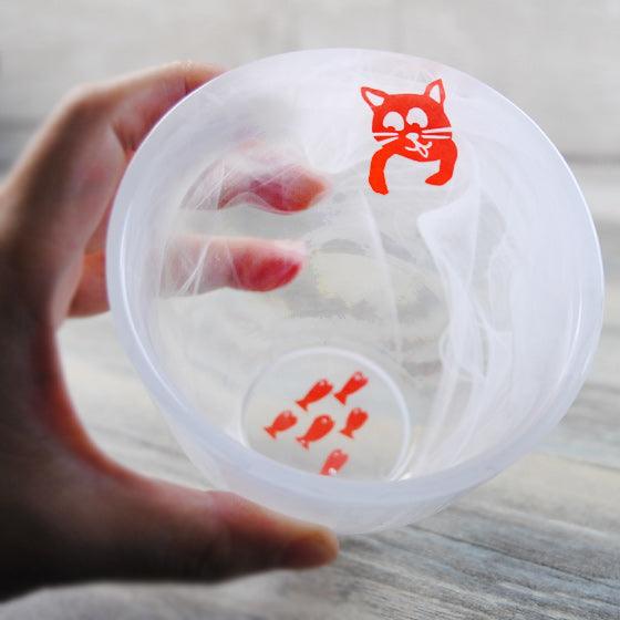 (絕版限量品)300cc【貓抓魚手工杯】溫暖質感貓抓玻璃杯 - MSA玻璃雕刻