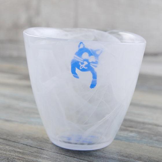 (絕版限量品)300cc【貓抓魚手工杯】溫暖質感貓抓玻璃杯 - MSA玻璃雕刻