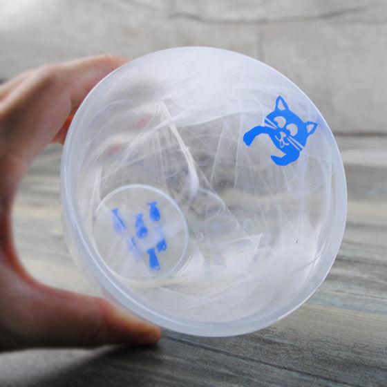 (絕版限量品)300cc【貓抓魚手工杯】溫暖質感貓抓玻璃杯 - MSA玻璃雕刻