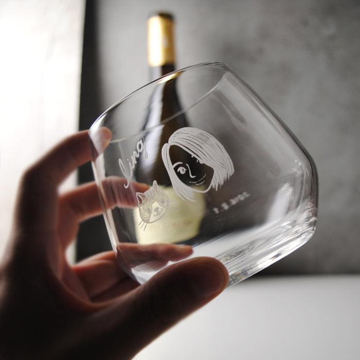 345cc【姐妹杯】(簡易Q版) 閨蜜派對 姊妹們的小酌時光 喝酒用自己專屬的威士忌杯 - MSA玻璃雕刻