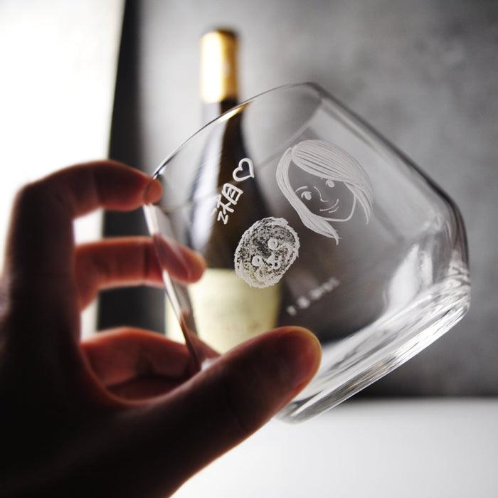 345cc【姐妹杯】(簡易Q版) 閨蜜派對 姊妹們的小酌時光 喝酒用自己專屬的威士忌杯 - MSA玻璃雕刻