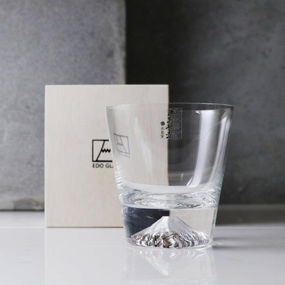 【富士山杯x愛情傘】日本田島硝子富士山杯Fujiグラス (日本桐箱包裝) - MSA玻璃雕刻