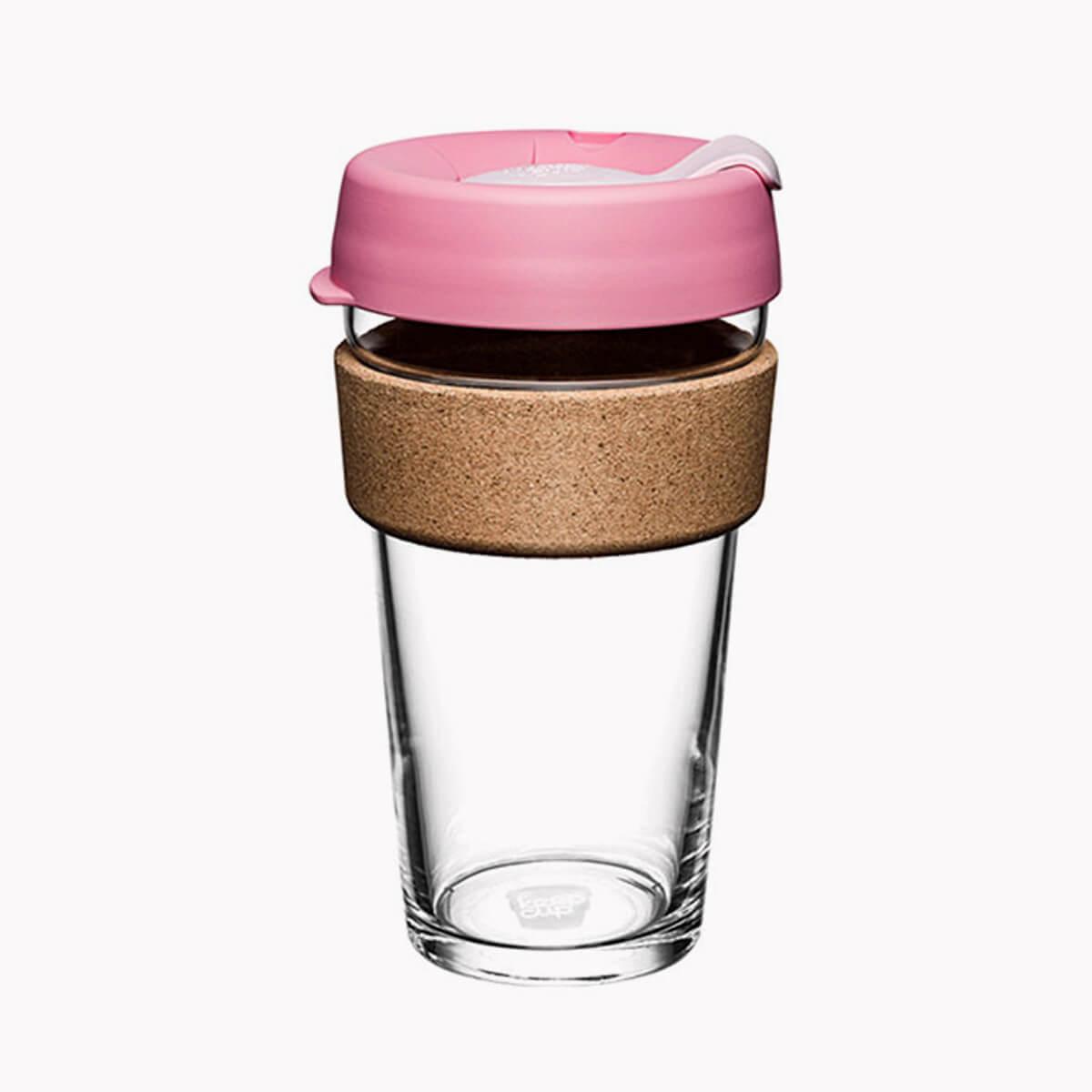 454cc【澳洲KeepCup】7色 (軟木環)隨行杯客製刻字 環保杯 16oz咖啡杯 - MSA玻璃雕刻