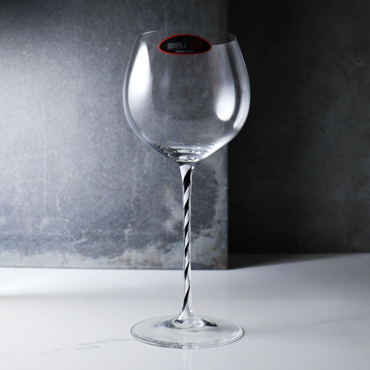 620cc【奧地利 Riedel】Riedel Fatto a Mano黑白螺旋杯梗水晶杯 Black and White Twist Crystal Glass - MSA玻璃雕刻