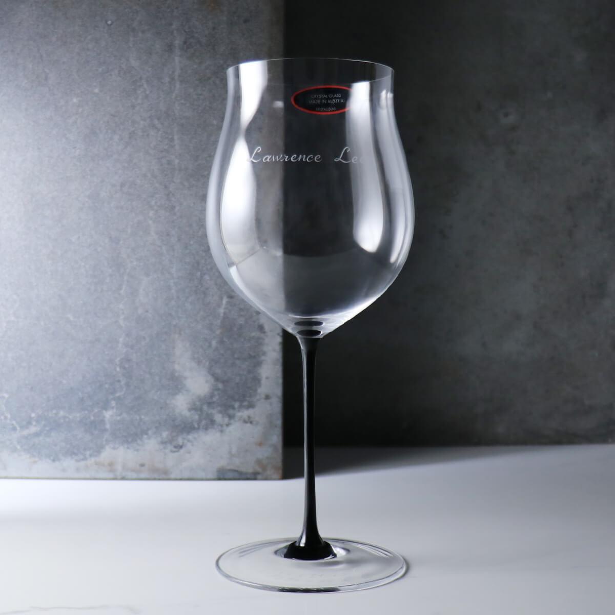 1050cc【奧地利 Riedel 黑梗】Sommeliers Black Tie Burgundy 勃根地紅酒杯 頂級手工杯 - MSA玻璃雕刻