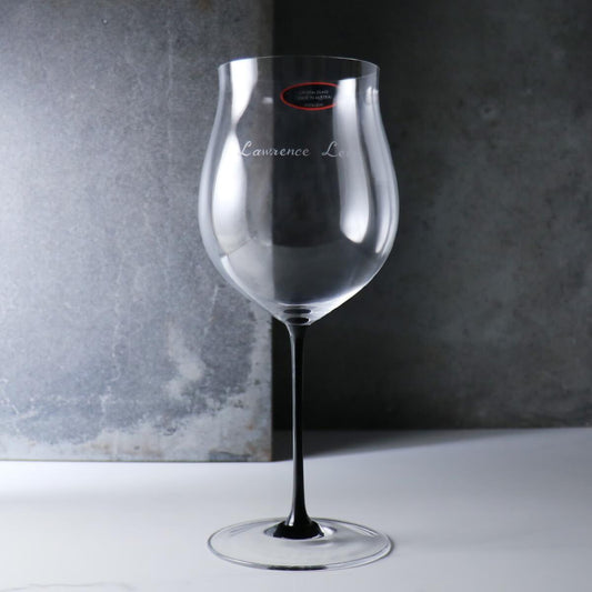 1050cc【奧地利 Riedel 黑梗】Sommeliers Black Tie Burgundy 勃根地紅酒杯 頂級手工杯 - MSA玻璃雕刻