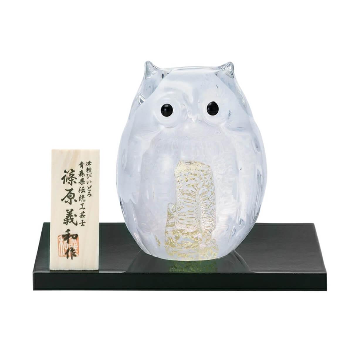 【日本津軽津琉璃】吉祥物貓頭鷹 - MSA玻璃雕刻