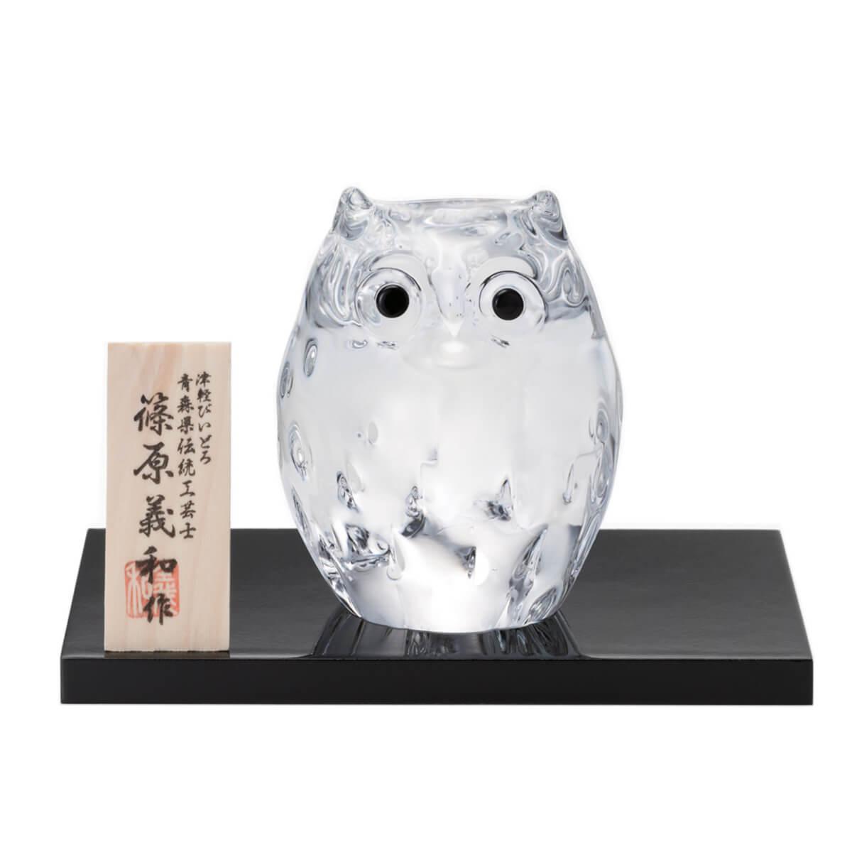 【日本津軽津琉璃】吉祥物貓頭鷹 - MSA玻璃雕刻