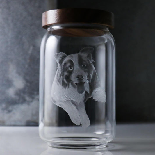 15cm【寵物骨灰罐】適合貓狗毛小孩在天堂明亮純淨的家 畫像訂做 - MSA玻璃雕刻