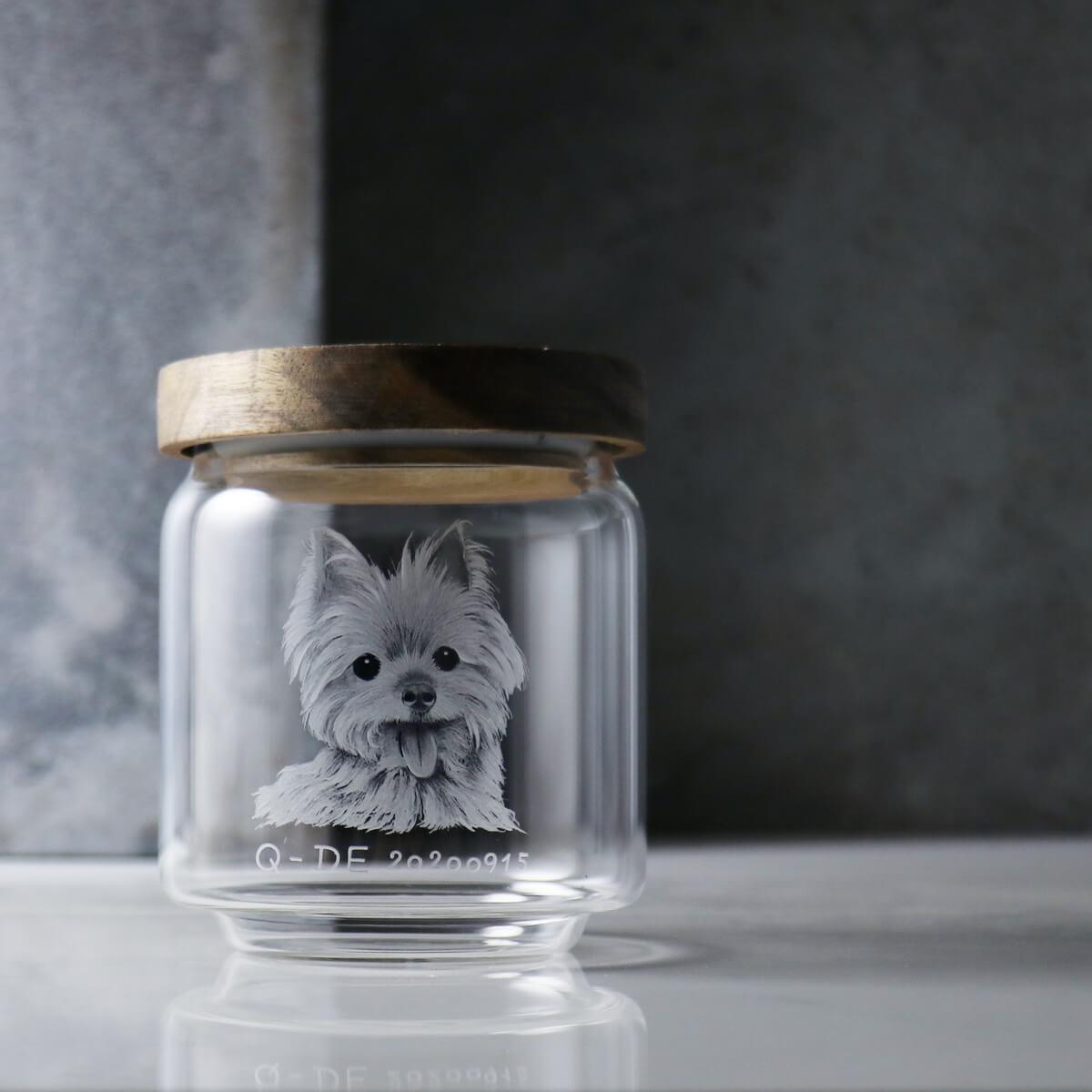10cm【寵物骨灰罐】適合鼠兔小型毛小孩在天堂明亮純淨的家 畫像訂做 - MSA玻璃雕刻