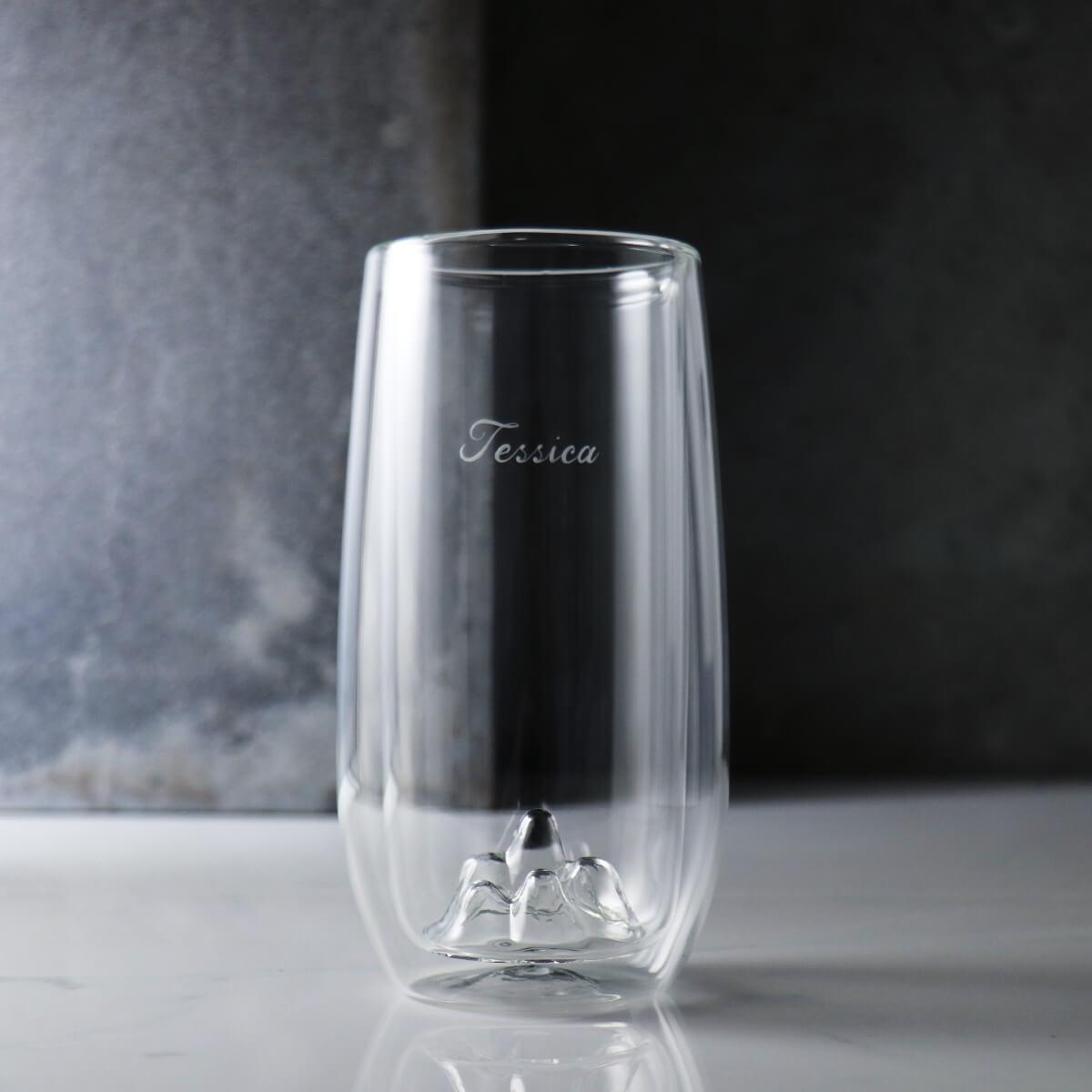 330cc【小山雙層杯】小山耐熱玻璃杯 茶杯刻字 - MSA玻璃雕刻