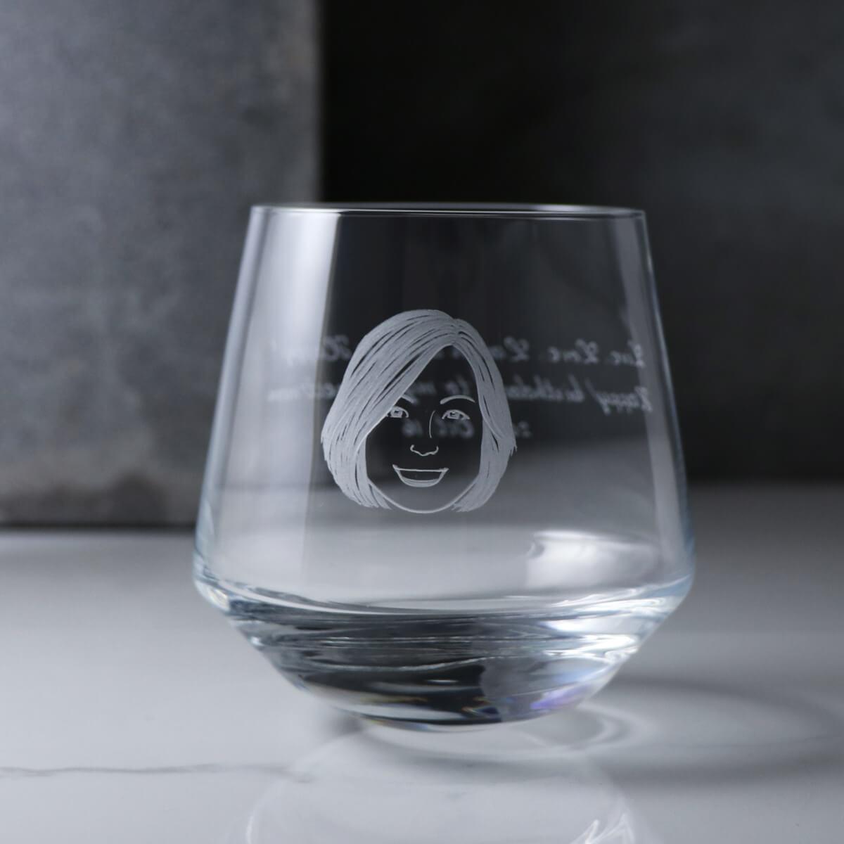 397cc【客製肖像】(寫實版)德國蔡司Schott Zwiesel人像搖搖杯 - MSA玻璃雕刻