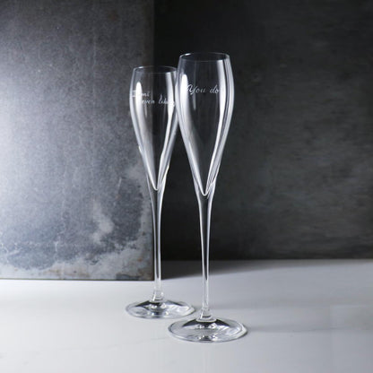 (一對價)160cc【Spiegelau】結婚對杯 德國Hybrid白金玻璃香檳杯 - MSA玻璃雕刻