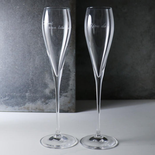 (一對價)160cc【Spiegelau】結婚對杯 德國Hybrid白金玻璃香檳杯 - MSA玻璃雕刻