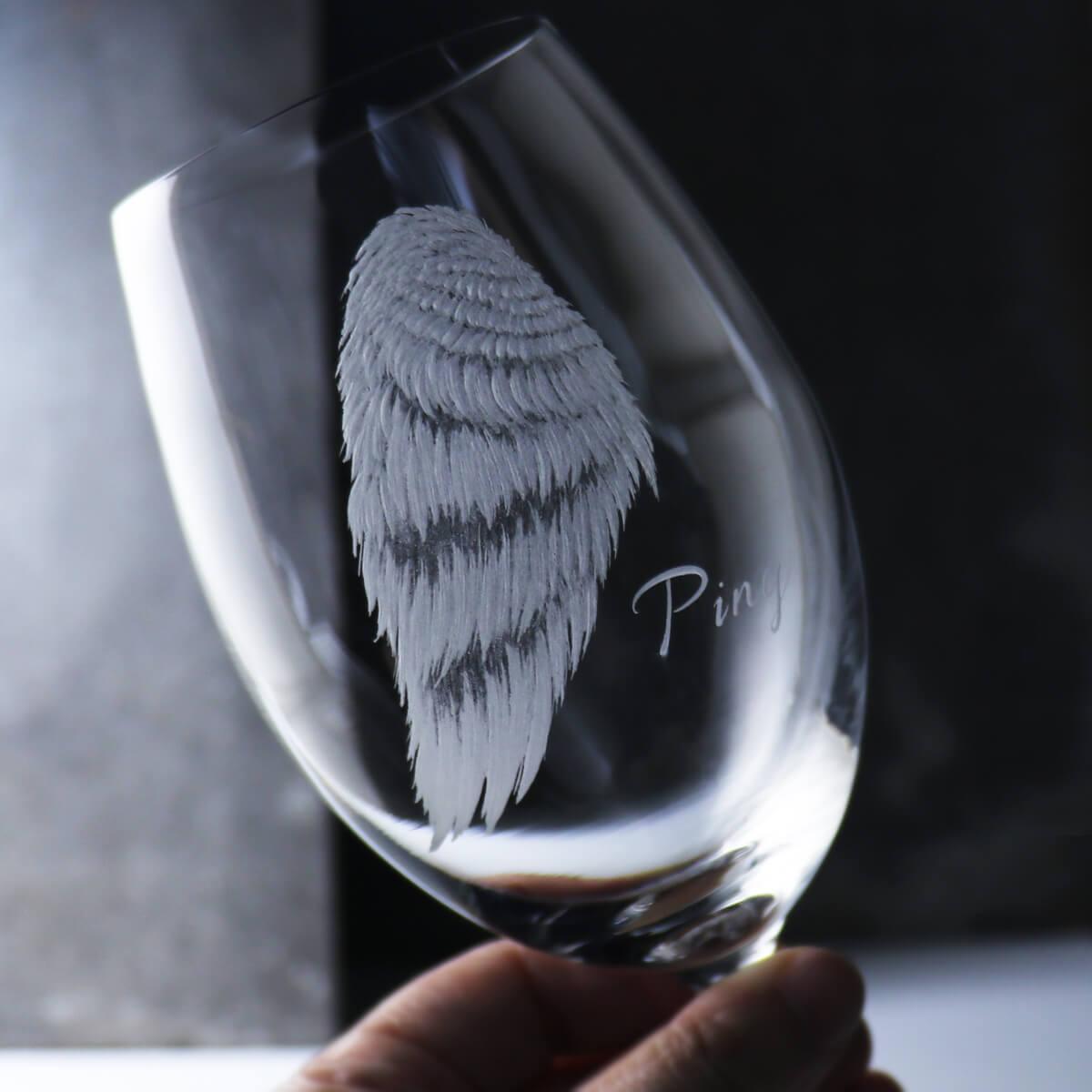 (一對價)470cc 曼谷【Lucaris天使的祝福】天使翅膀 守護羽翼 無鉛水晶對杯 紅酒杯 - MSA玻璃雕刻
