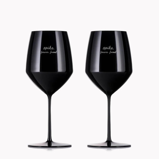 (一對價) 750cc Rogaska 行家品味 - CABERNET黑色水晶紅酒杯 盲飲杯 對杯 - MSA玻璃雕刻
