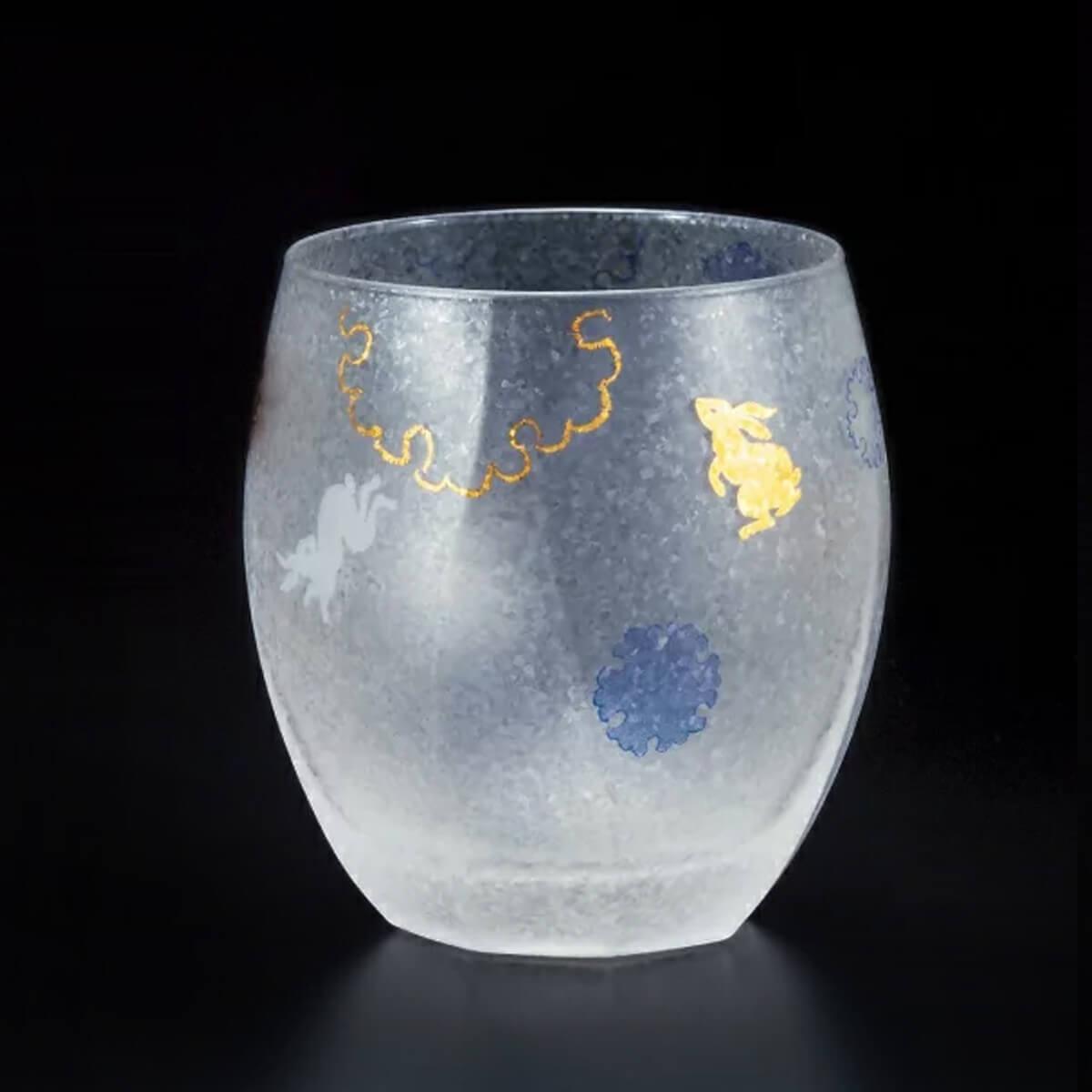 345cc【日本Aderia】夏日祭典 雪兔 刻字玻璃杯 描金工藝吉祥圖案 - MSA玻璃雕刻