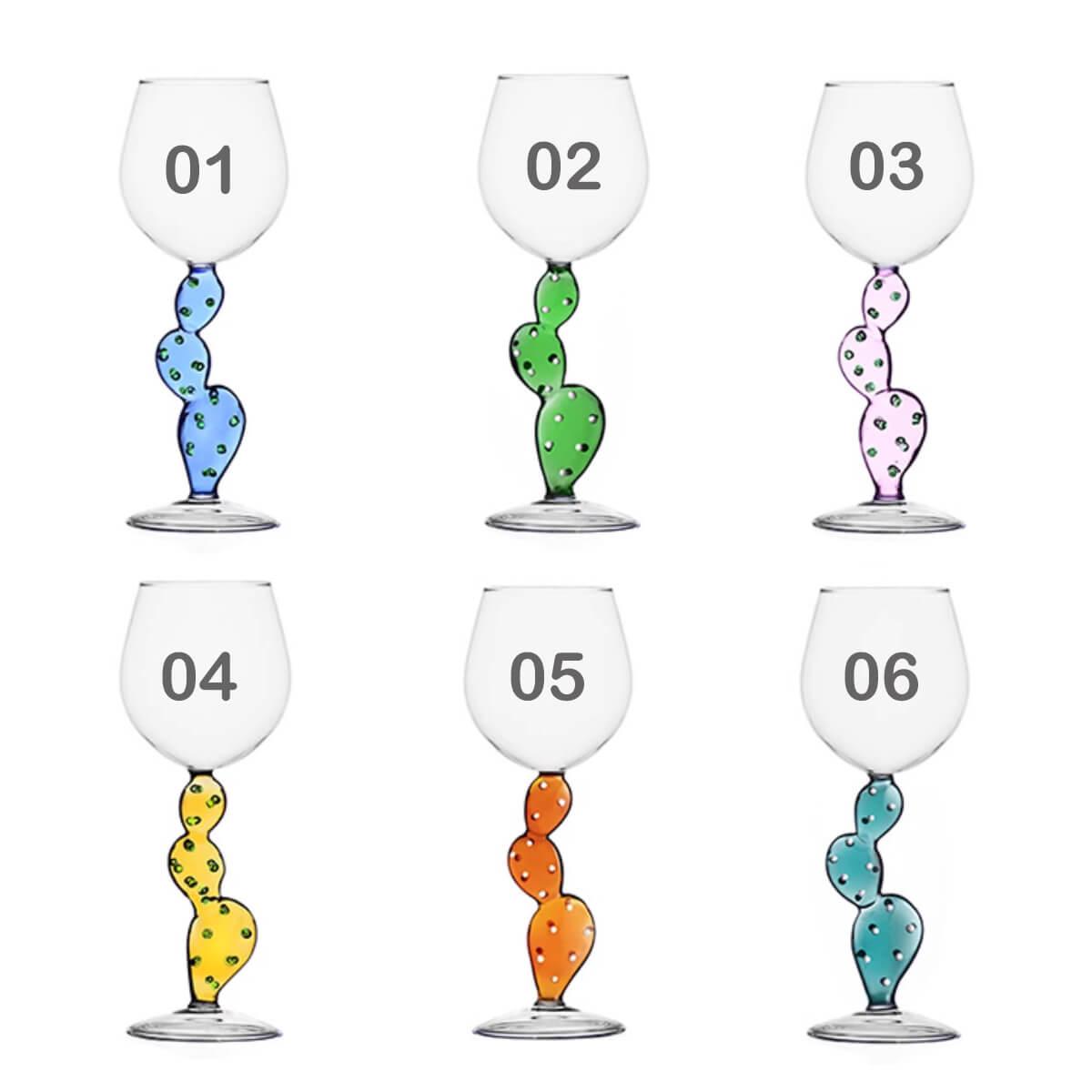 350cc【義大利Ichendorf手工杯】沙漠Cactus仙人掌酒杯 高腳杯刻字 - MSA玻璃雕刻