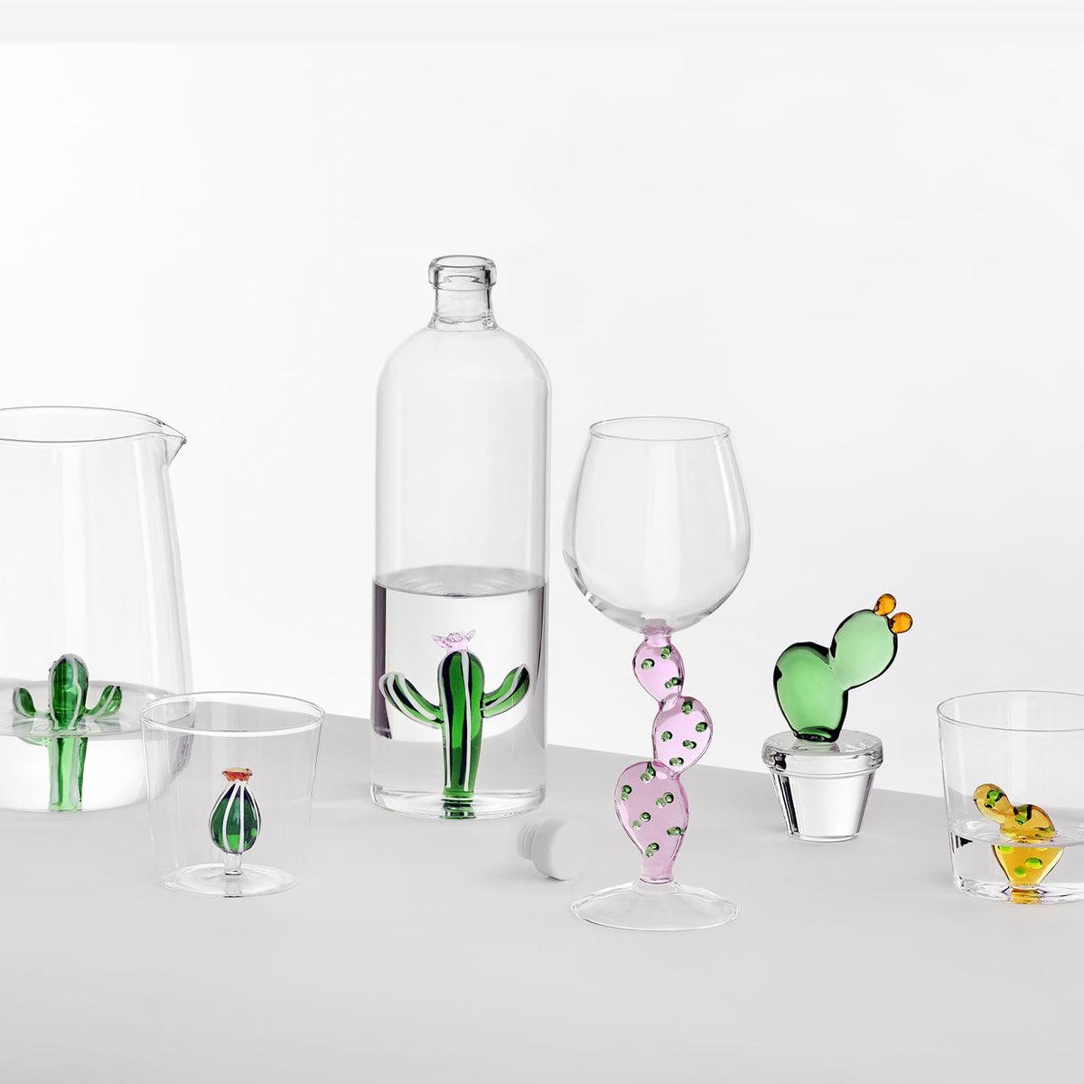 350cc【義大利Ichendorf手工杯】沙漠Cactus仙人掌酒杯 高腳杯刻字 - MSA玻璃雕刻
