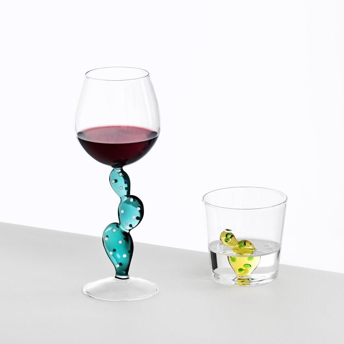 350cc【義大利Ichendorf手工杯】沙漠Cactus仙人掌酒杯 高腳杯刻字 - MSA玻璃雕刻