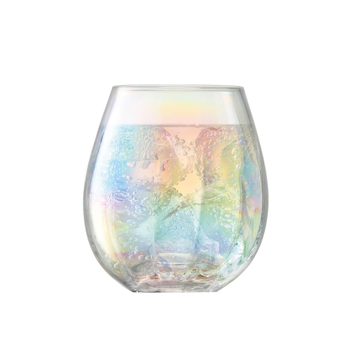 425cc【Rainbow漸變手工杯】英國LSA Pearl彩虹刻字威士忌杯 水杯 平底杯刻字 - MSA玻璃雕刻