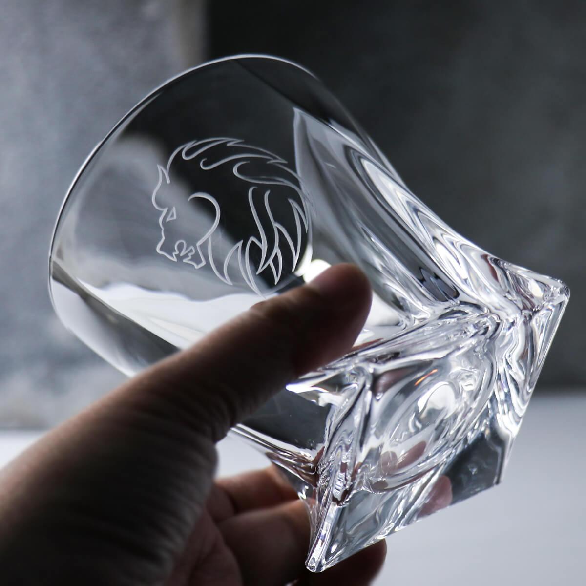 340cc【Bohemia水晶】獅子 捷克進口波西米亞威士忌杯 老闆杯 - MSA玻璃雕刻