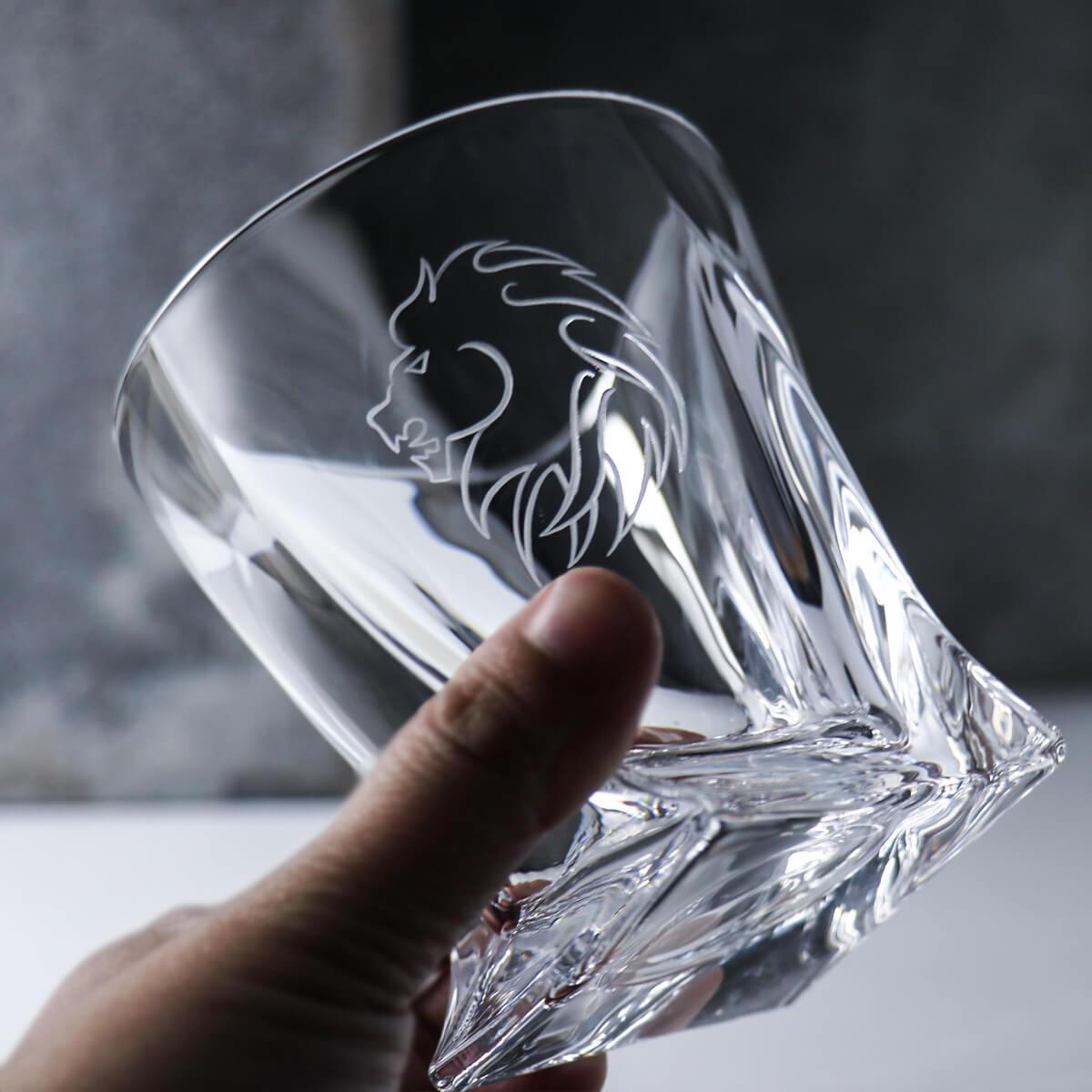 340cc【Bohemia水晶】獅子 捷克進口波西米亞威士忌杯 老闆杯 - MSA玻璃雕刻