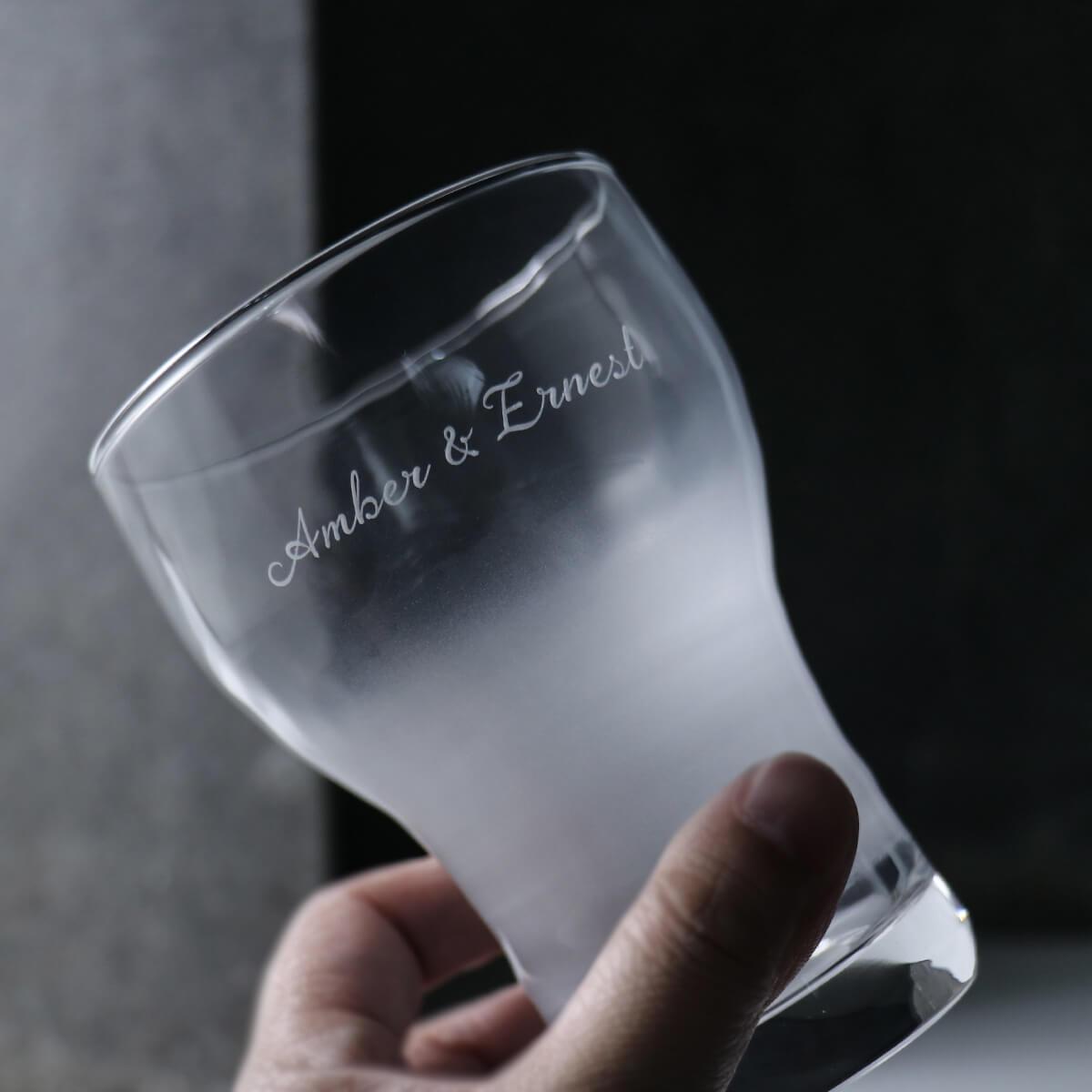 (一對價)310cc【結婚禮物】日本製玻璃泡立啤酒杯 東洋佐佐木發泡對杯 - MSA玻璃雕刻