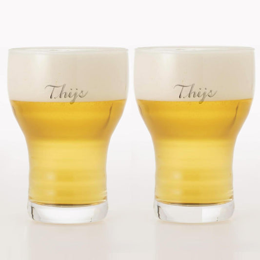 (一對價)310cc【結婚禮物】日本製玻璃泡立啤酒杯 東洋佐佐木發泡對杯 - MSA玻璃雕刻