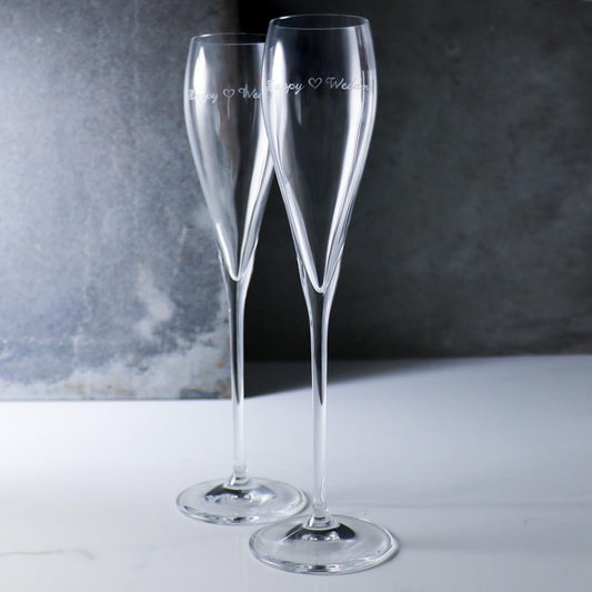 (一對價)160cc【Spiegelau德國Hybrid白金】甜心香檳杯 結婚對杯 - MSA玻璃雕刻