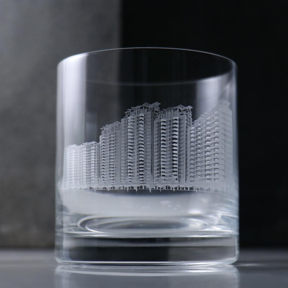 410cc【建案設計客製】薄壁Barline水晶威士忌杯 - MSA玻璃雕刻