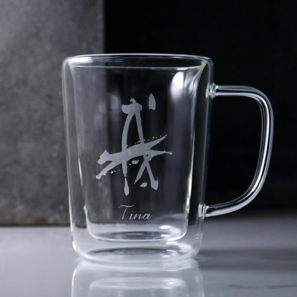 350cc【生肖客製經典款】雙層玻璃馬克杯 - MSA玻璃雕刻