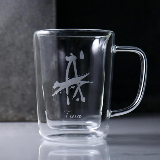 350cc【生肖客製經典款】雙層玻璃馬克杯 - MSA玻璃雕刻