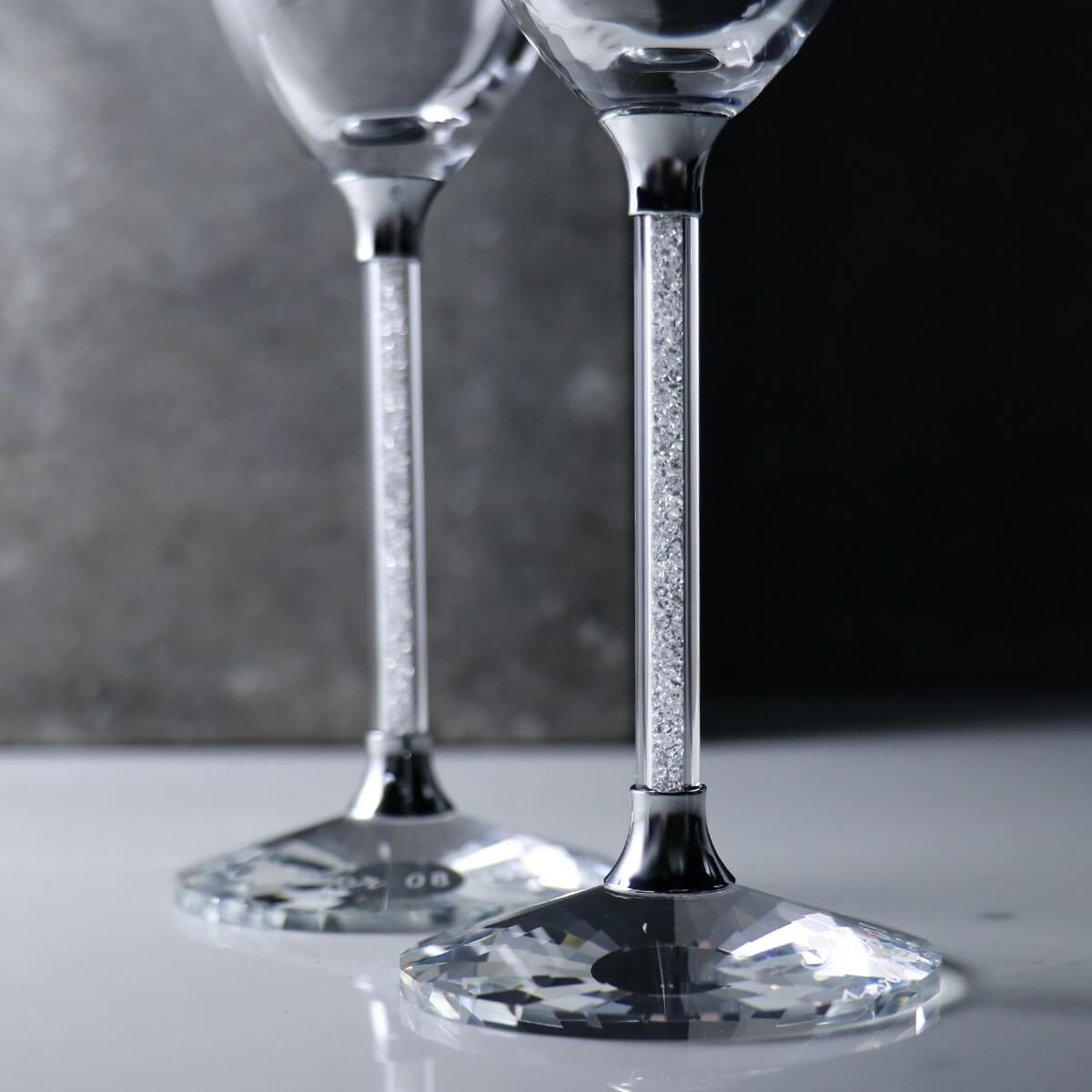 (一對價) 230cc【卡薩布蘭卡婚禮】滿鑽香檳結婚對杯 - MSA玻璃雕刻