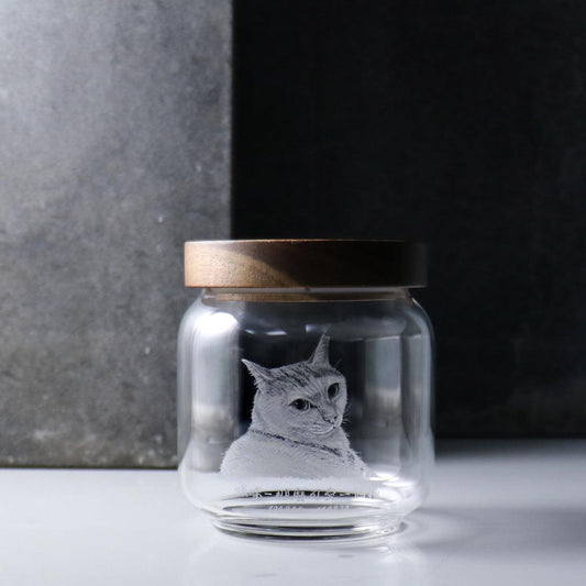 10cm【貓咪寵物骨灰罐】適合小型毛小孩在天堂明亮純淨的家 畫像訂做 - MSA玻璃雕刻