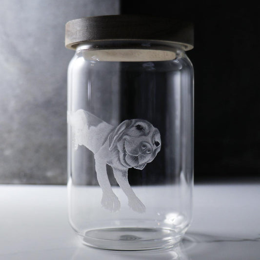 15cm【狗狗寵物骨灰罐】適合貓狗毛小孩在天堂明亮純淨的家 畫像訂做 - MSA玻璃雕刻