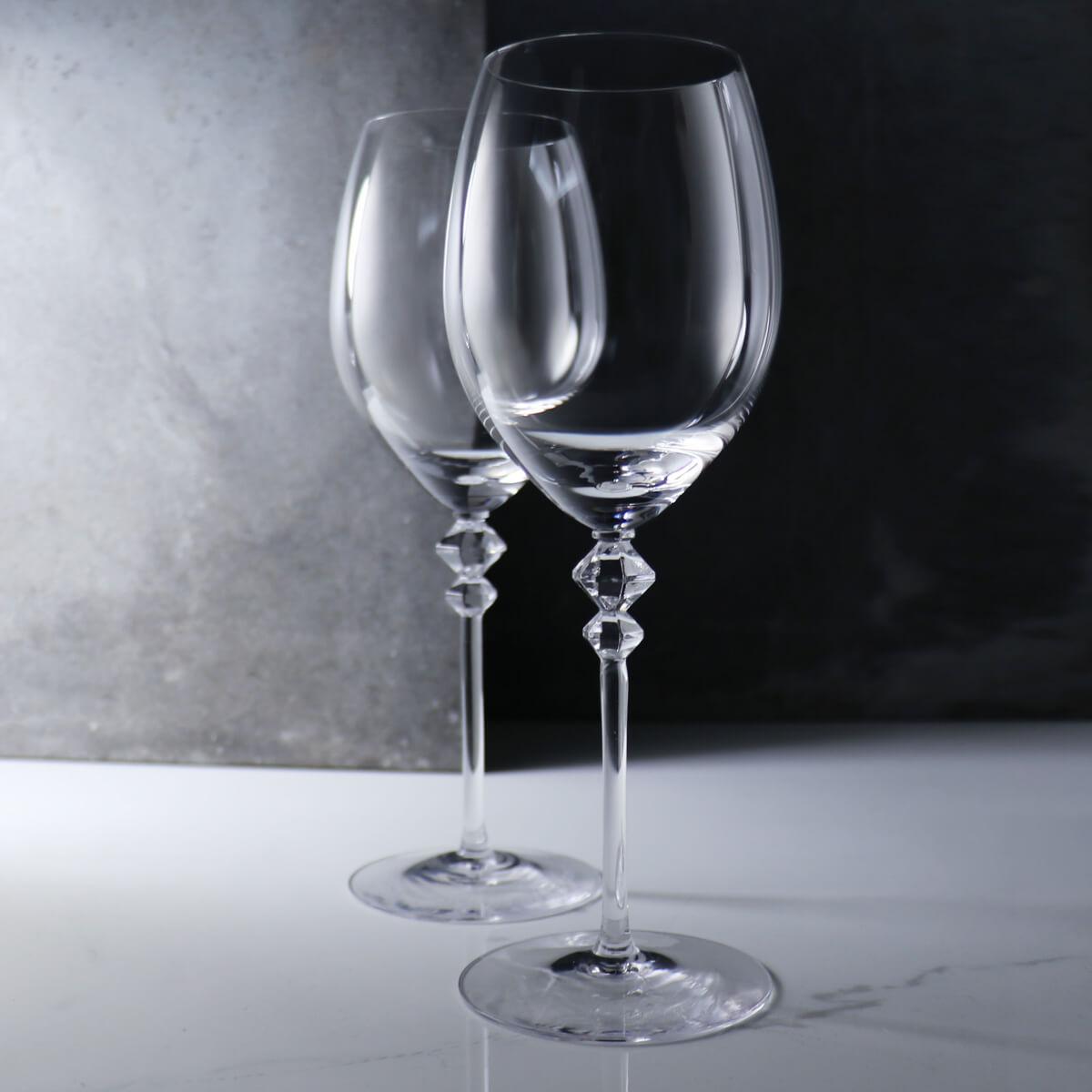 (一對價)600cc Rogaska 星幻鑽影 - 紅酒珠寶杯 對杯 - MSA玻璃雕刻