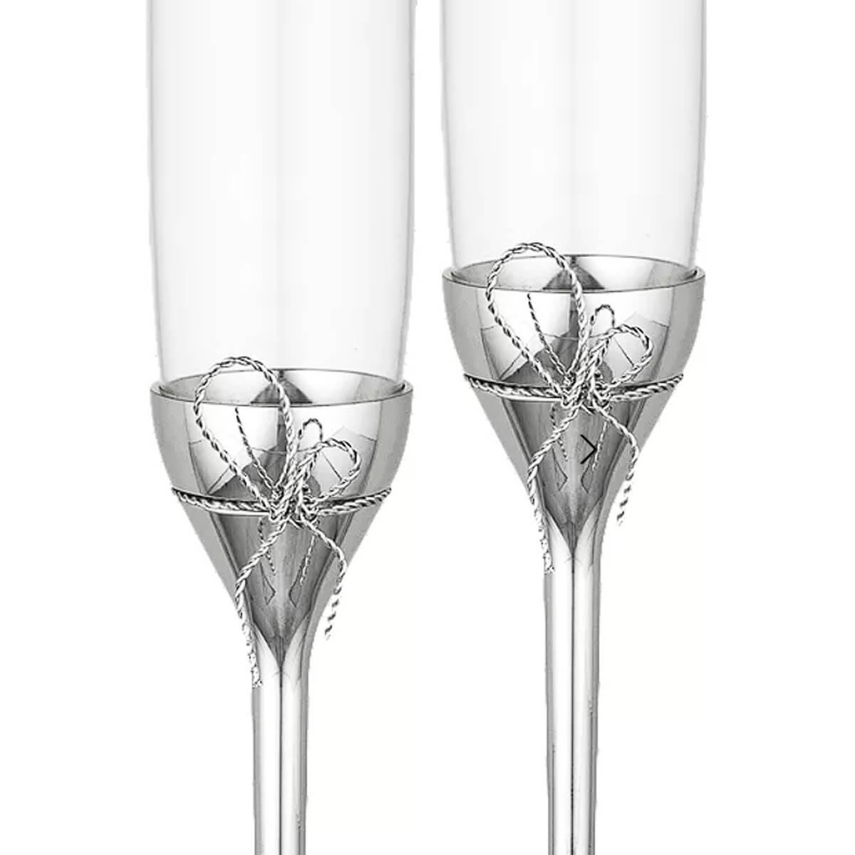 (一對價)150cc 英國Wedgwood Vera Wang愛之結婚禮香檳對杯 客製手工刻字 - MSA玻璃雕刻