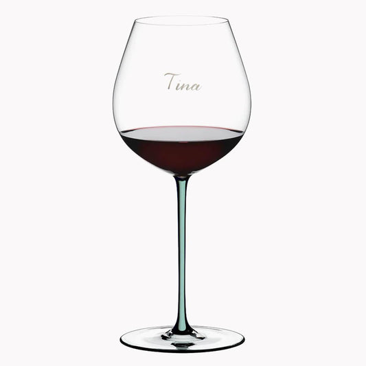 705cc【Riedel刻字】薄荷綠 Fatto A Mano-Old World Pinot Noir 舊世界黑皮諾手工紅酒杯 - MSA玻璃雕刻