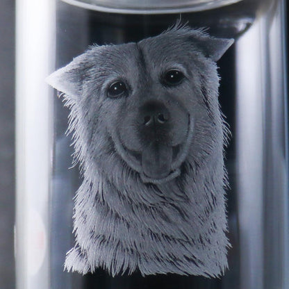 14cm【寵物骨灰罐】狗狗 毛小孩在天堂明亮純淨的家 畫像訂做 犬 - MSA玻璃雕刻