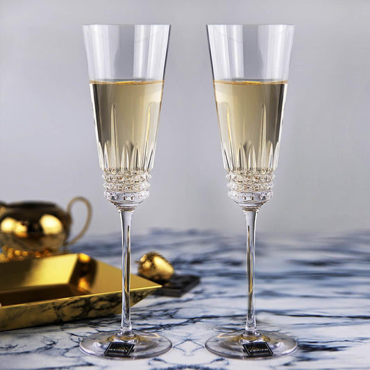 (一對價)230cc Rogaska 舞彩晶耀 - 香檳杯 結婚對杯 - MSA玻璃雕刻