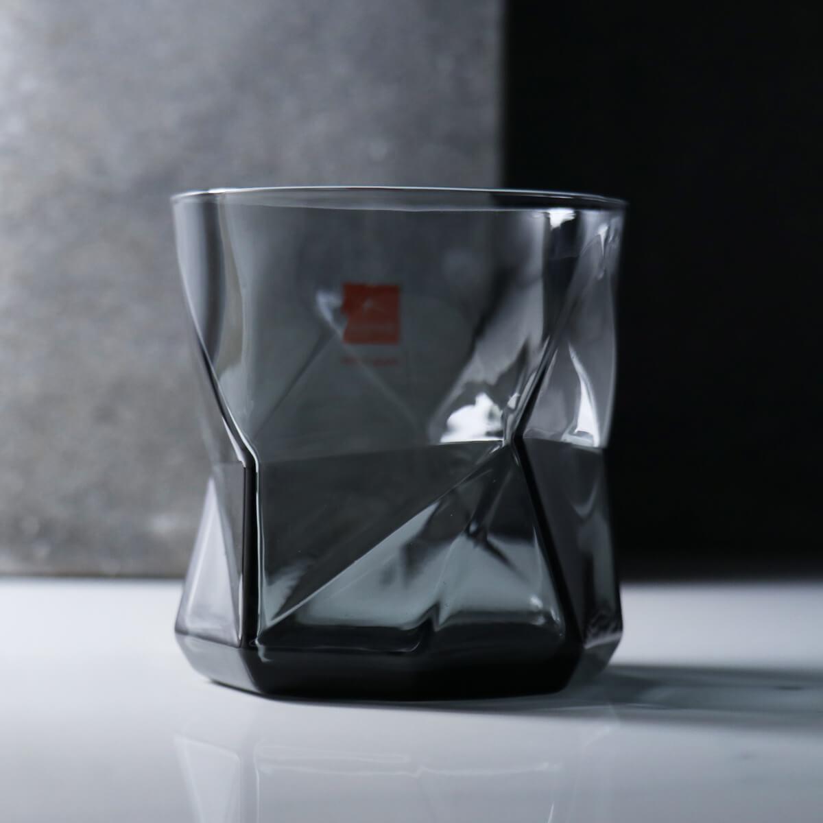 330cc【建築鑽石杯】紳士灰 義大利 Bormioli Rocco幾何杯 - MSA玻璃雕刻