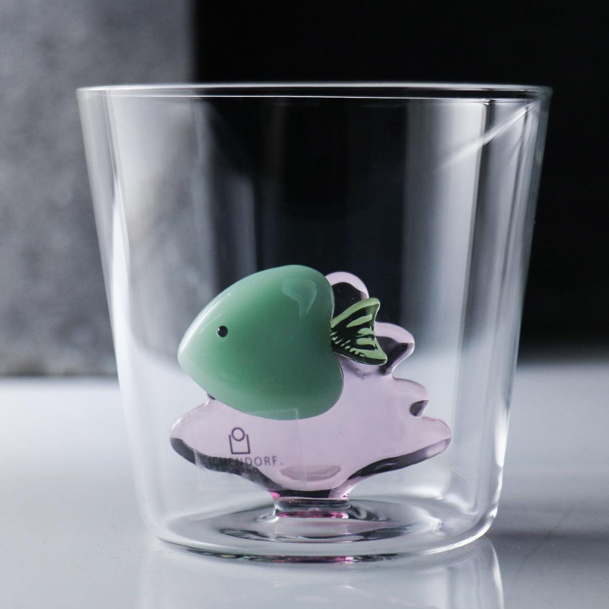 340cc【義大利Ichendorf】Marine Garden海洋花園熱帶魚手工杯 客製化刻字 - MSA玻璃雕刻