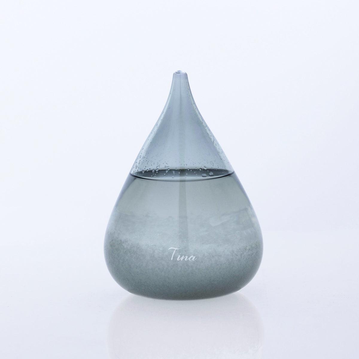 11cm【日本進口Tempo Drop Dawn天氣瓶】mini 黑夜水滴天氣球 - MSA玻璃雕刻