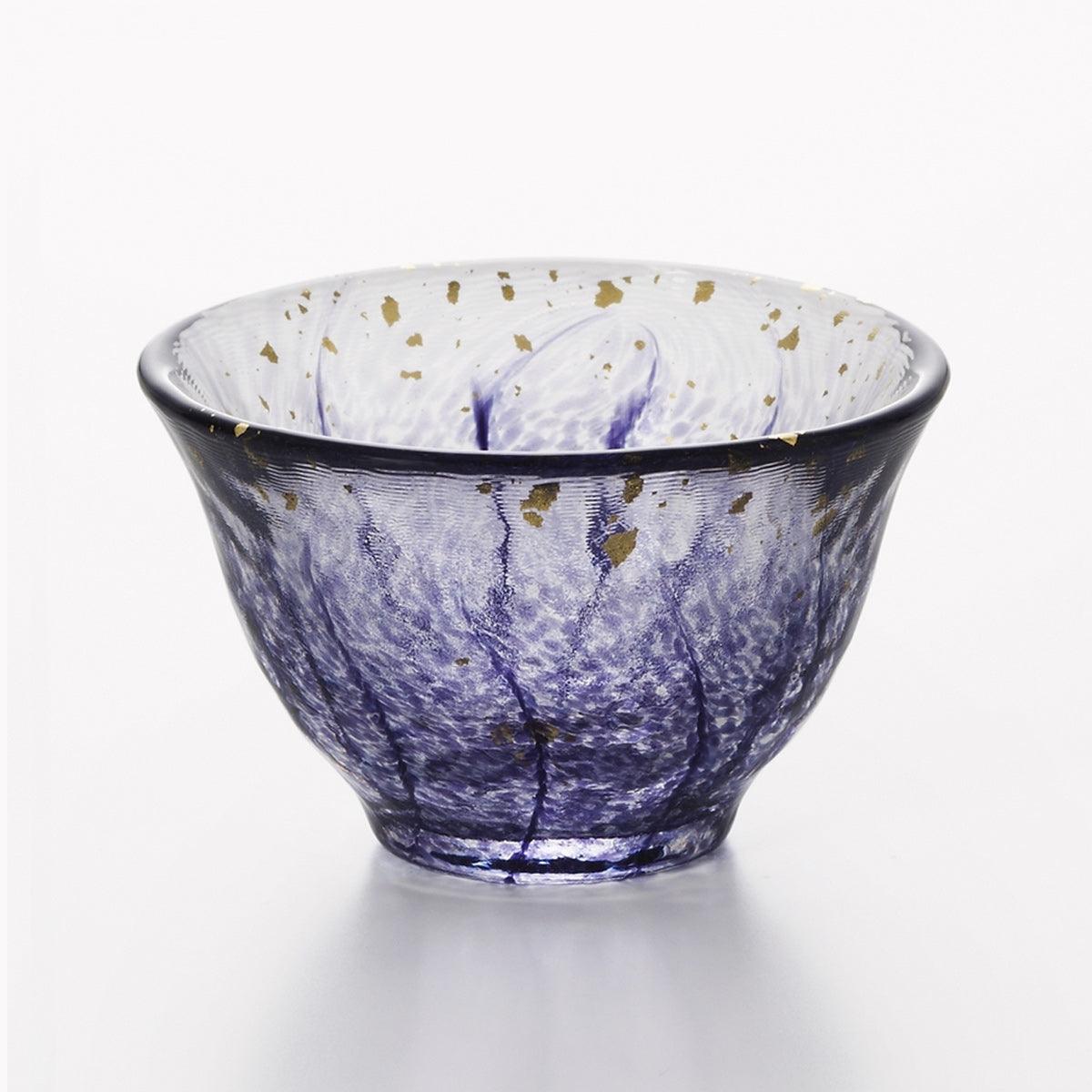 (一對價)70cc【Aderia】醉紫藤 日本津輕庄内金箔手工玻璃祝杯 - MSA玻璃雕刻